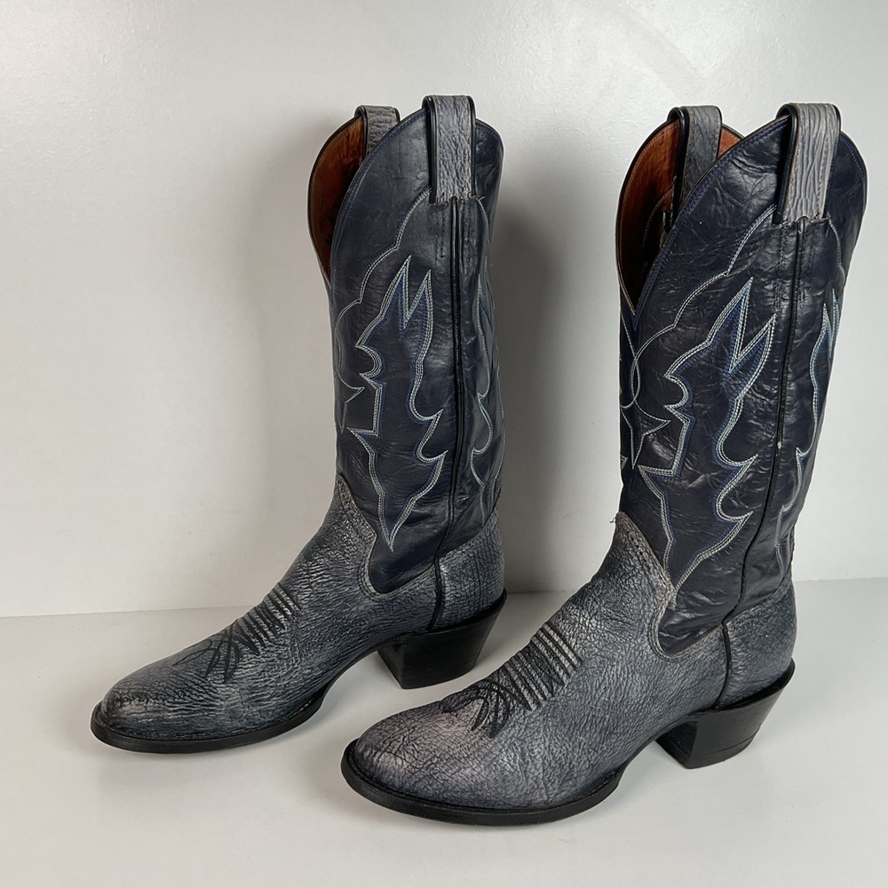Vintage Sanders Cowboy Boots | Exotic Shark Skin | Extra Narrow | Men’s 11.5 A